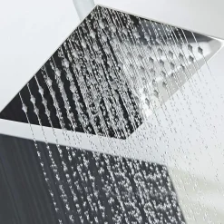 Colonne De Douche Mécanique|Kibath Pommeau de douche carré 30x30 cm, finition chrome poli, en laiton