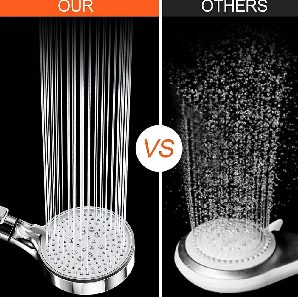 Deko Pommeau de Douche, Douchette avec Filtre, Pommeau de Anti Calcaire Douche Haute Pression, Pommeau Douche avec 5 Modes, Argent