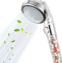 Pommeau De Douche, Flexible Et Barre De Douche|Vendos85 Pommeau de douche filtrant rond 3 modes avec pause