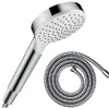 Pommeau De Douche, Flexible Et Barre De Douche|Hansgrohe Pommeau de douche Crometta EcoSmart blanc/chromé + flexible de douche 2 m Metaflex chromé