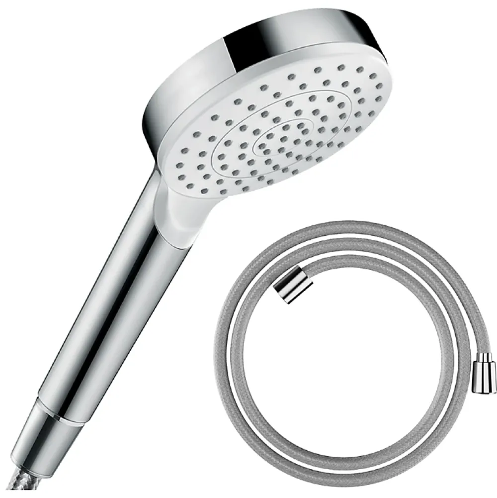 Pommeau De Douche, Flexible Et Barre De Douche|Hansgrohe Pommeau de douche Crometta EcoSmart blanc/chromé + flexible de douche Designflex 160 cm chromé