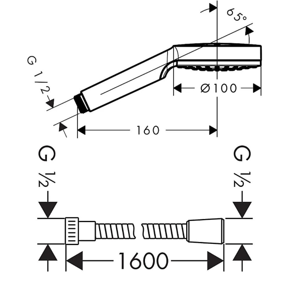 Hansgrohe Pommeau de douche Crometta + Flexible Metaflex 160 cm chromé