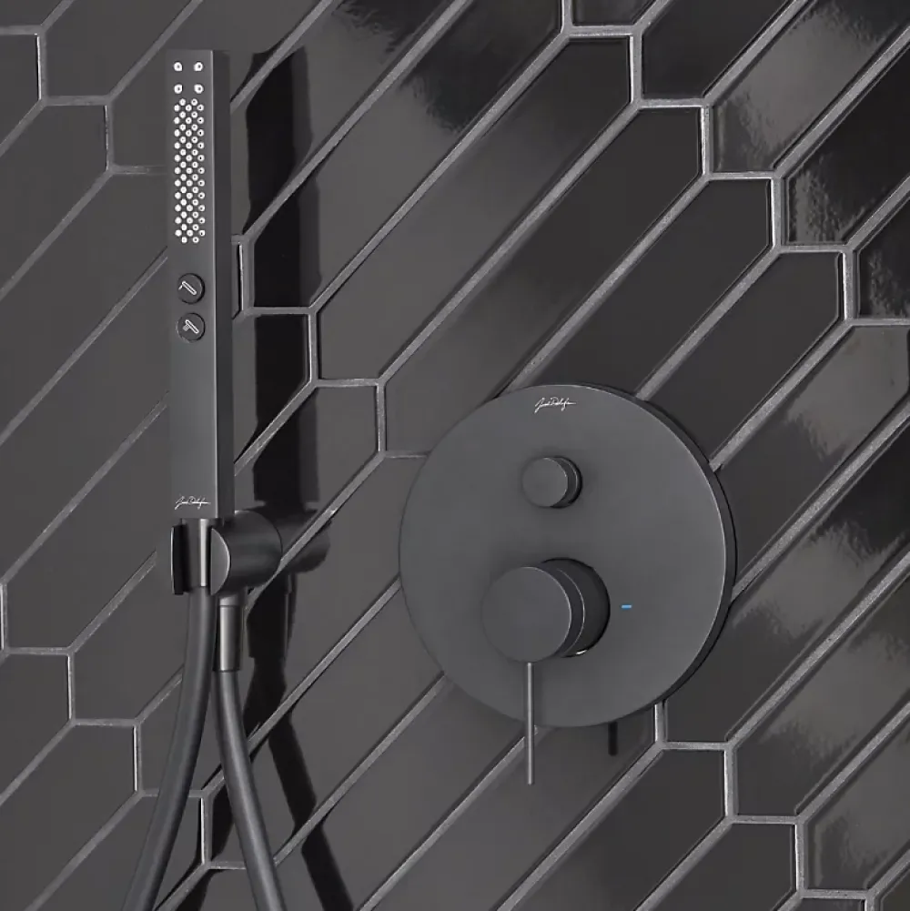 Pommeau De Douche, Flexible Et Barre De Douche|Jacob Delafon Pommeau de douche Shift+ carré 2 jets noir mat + flexible