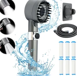 Vendos85 Pommeau de douche mural rond anti-calcaire 3 modes