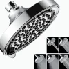 Pommeau De Douche, Flexible Et Barre De Douche|Vendos85 Pommeau de douche rond chromé 15 cm, 5 modes haute pression