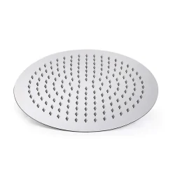 Kibath Pommeau de douche rond de 20 cm avec finition chromée brillante en laiton