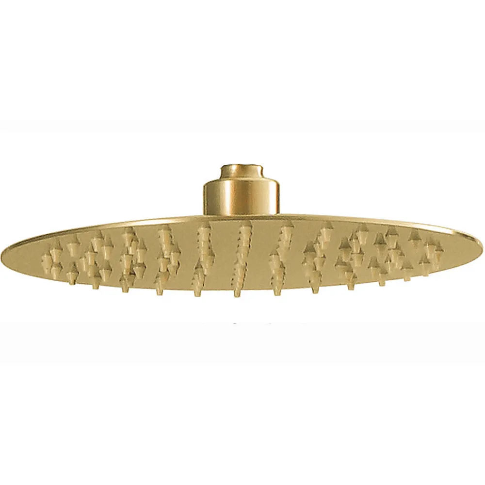 Kibath Pommeau de douche rond de 25 cm avec finition or brossé en acier inoxydable