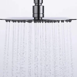 Colonne De Douche Mécanique|Kibath Pommeau de douche rond de 30 cm avec une finition chromée brillante en laiton