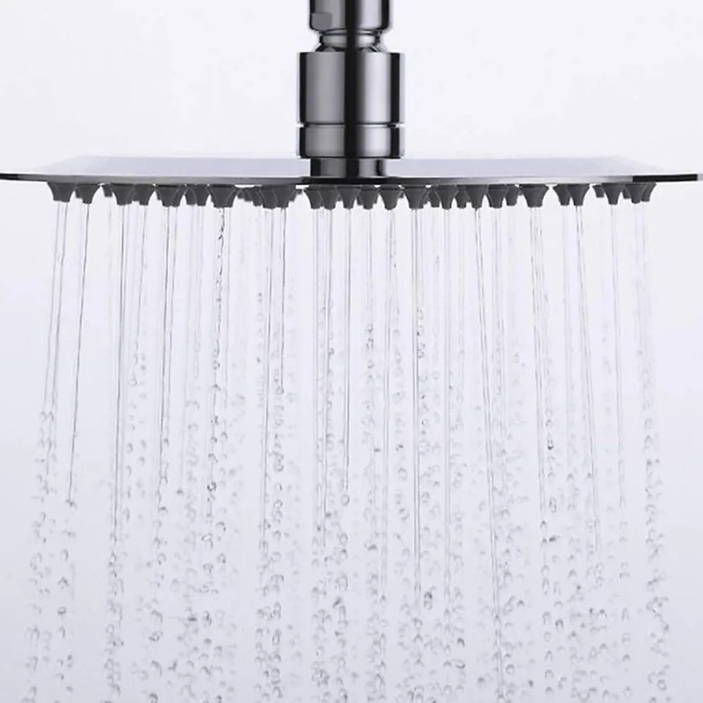 Colonne De Douche Mécanique|Kibath Pommeau de douche rond de 30 cm avec une finition chromée brillante en laiton