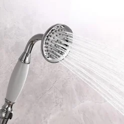 Deko Pommeau de douche traditionnel en laiton chromé et céramique de pour salle de bain