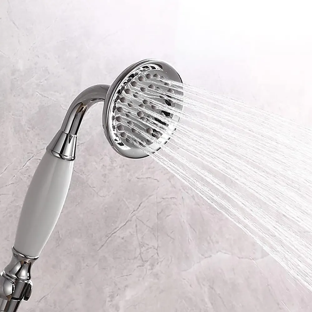 Deko Pommeau de douche traditionnel en laiton chromé et céramique de pour salle de bain