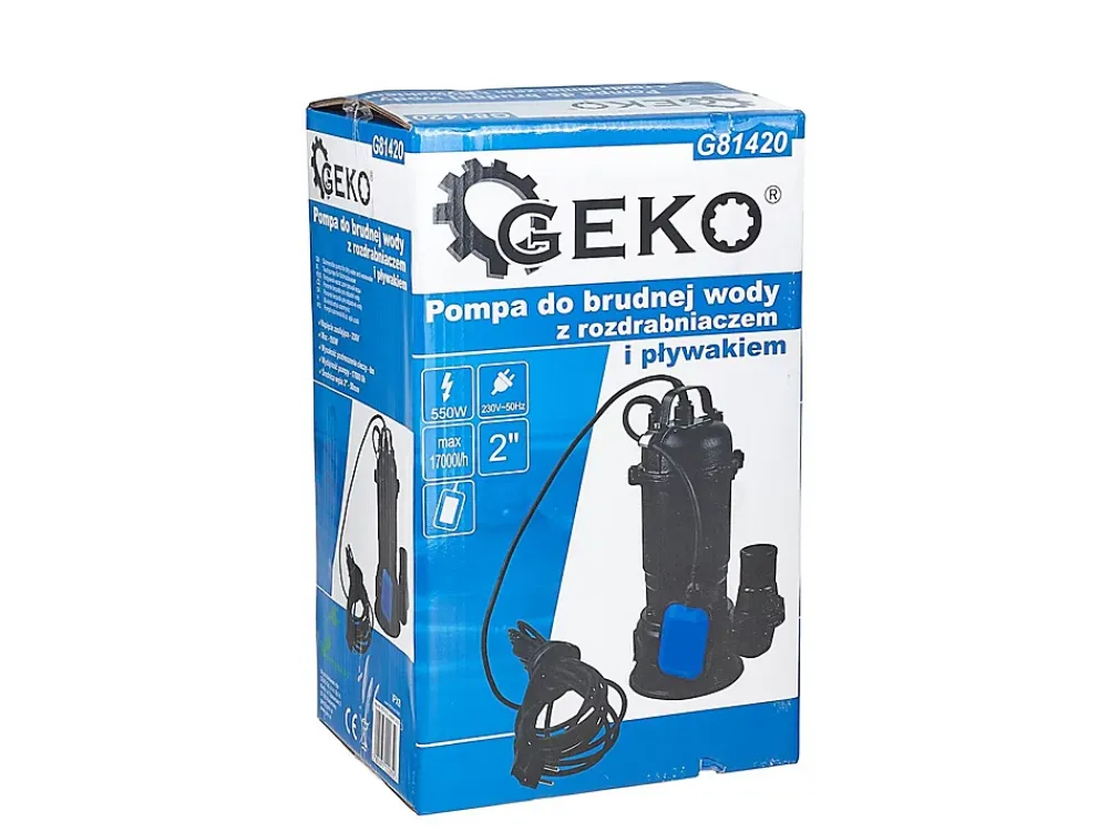 Geko Pompe Broyeur WQD 550W Pour Eaux Sales Avec Interrupteur Flotteur