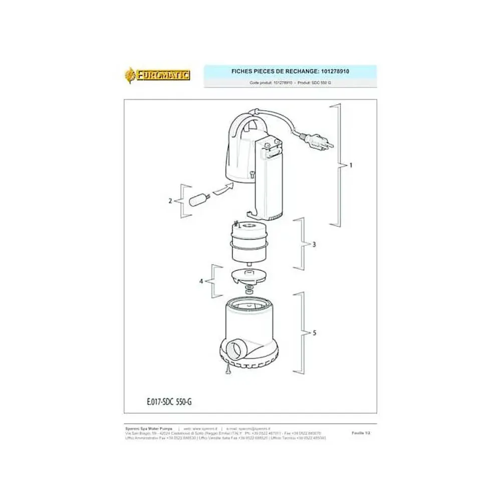 Speroni Pompe flotteur intégré SDC 550G