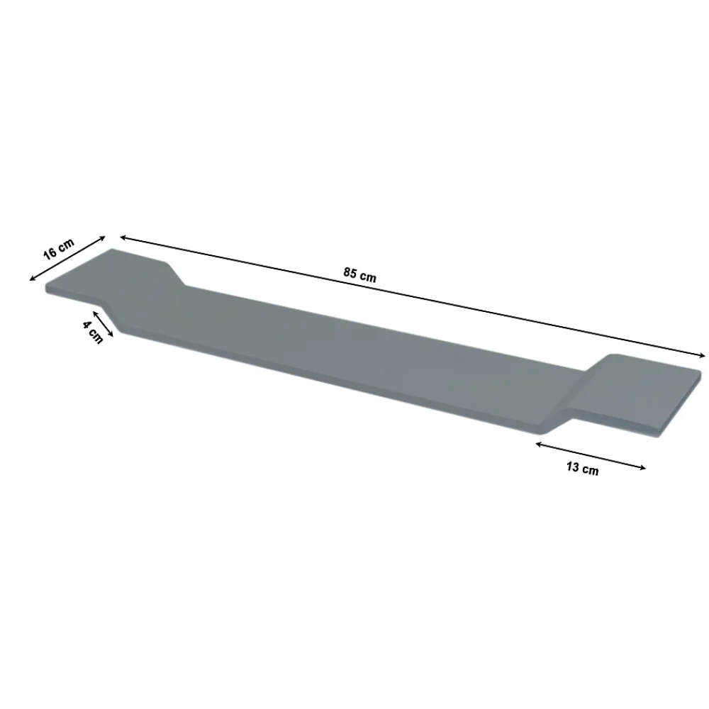 Bernstein Pont de baignoire en fonte minérale PB4208 - 85x16cm - Gris mat