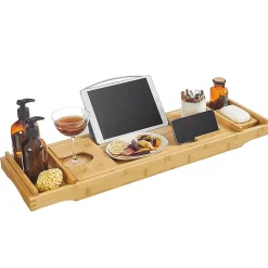 Calicosy Pont de Baignoire Extensible en Bambou - L75/109 cm