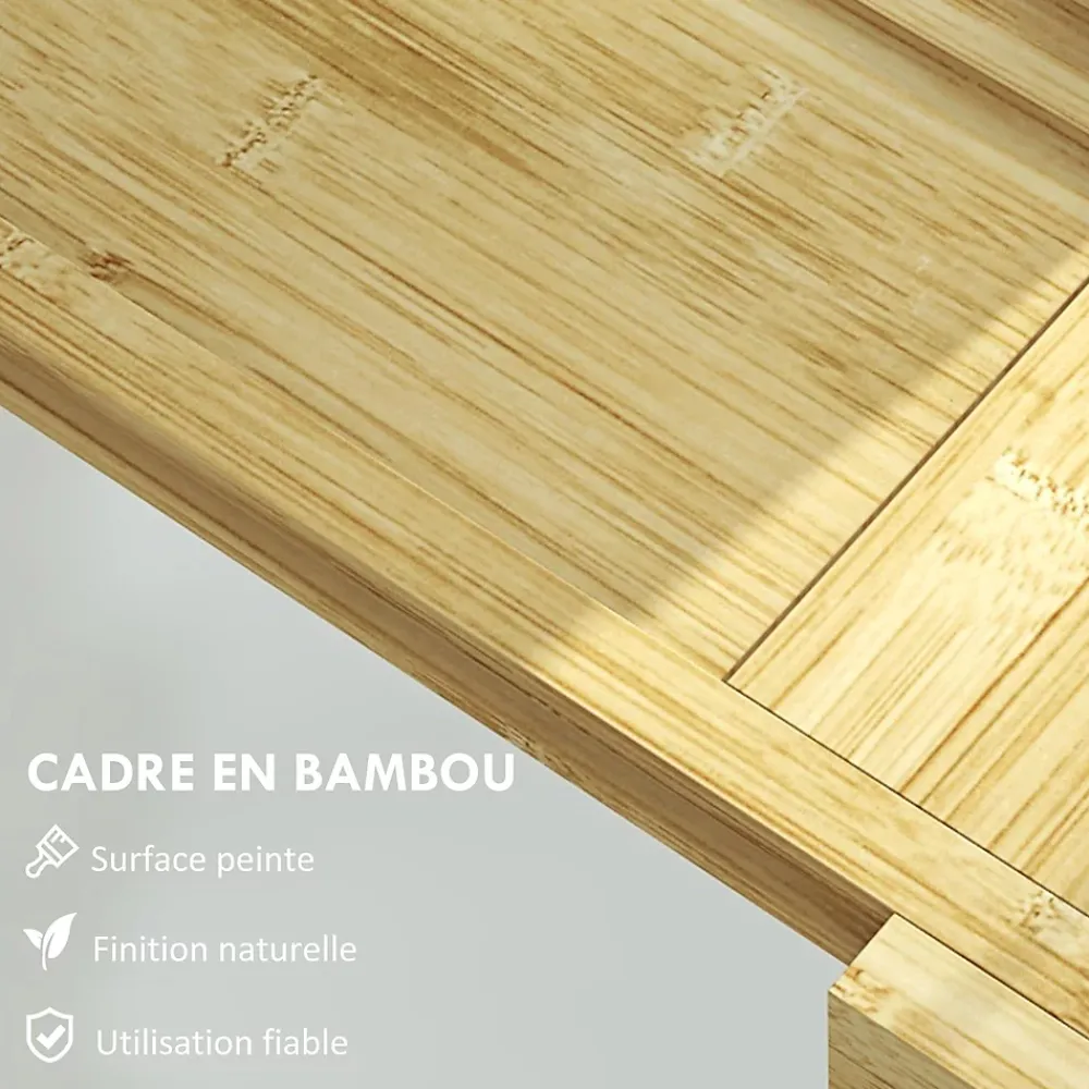 Tablier Et Habillage De Baignoire|Homcom Pont plateau de baignoire extensible 75-109L cm - porte-gobelet et savon - bambou verni