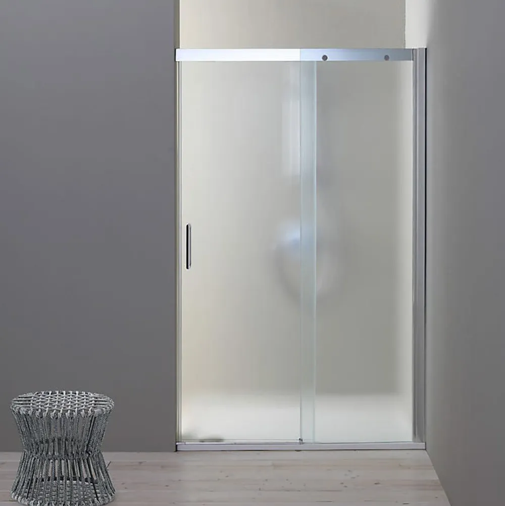 Kiamami Valentina Porte de douche 120 cm pour niche porte fixe droite en verre mat - dream