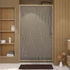 Paroi De Douche|Aurlane Porte de douche 120 coulissante HINATA - style Japandi courbes douces - Cadre effet Bois - Verre 6mm