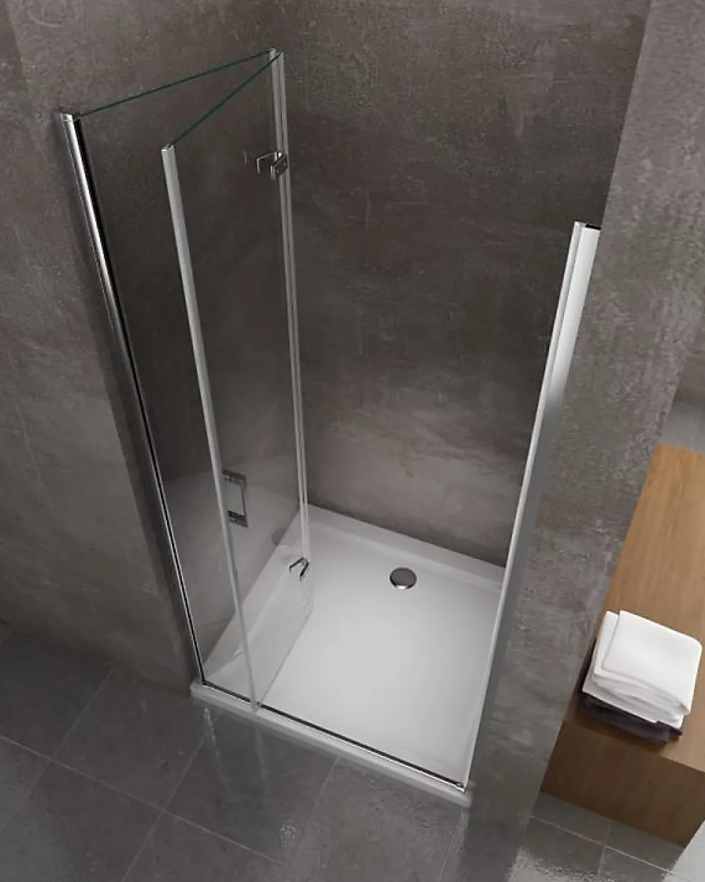 Laneri Porte de douche 6 mm pliante pour installation en niche - 58-61,5