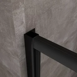 Porte De Douche|Laneri Porte de douche à ouverture battante roto-translante avec pivots asymétriques, cadre noir mat réversible Cm 116-119 H 200