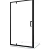 Laneri Porte de douche à ouverture battante roto-translante avec pivots asymétriques, cadre noir mat réversible Cm 86-89 H 200