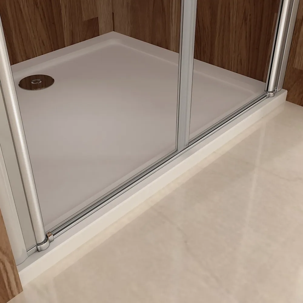 AICA Sanitaire Porte de douche battante 105cm en verre anticalcaire Porte de douche Hauteur 197cm