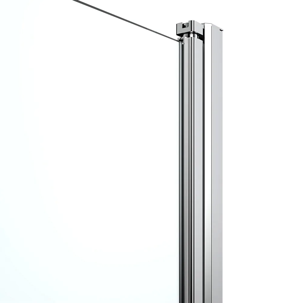 GoodHome Porte de douche battante l.80 x H.195 cm, verre transparent, profilés alu chrome, Ledava