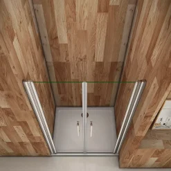 AICA Sanitaire Porte de douche battante 100cm en verre anticalcaire Porte de douche Hauteur 197cm