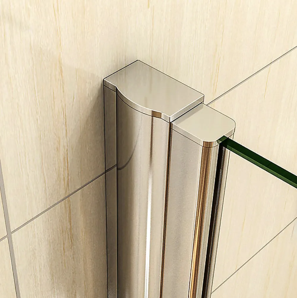 Porte De Douche|AICA Sanitaire Porte De Douche Battante 165x187cm Porte Battante Avec 2 éléments Fixes En 6mm Verre Anticalcaire