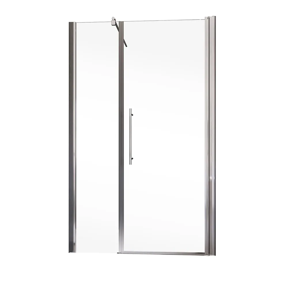 Porte De Douche|Schulte Porte de douche battante l.140 x H.192 cm, verre transparent, profilé chromé, NewStyle