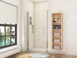 AICA Sanitaire Porte de douche battante 85cm en verre anticalcaire Porte de douche Hauteur 187cm