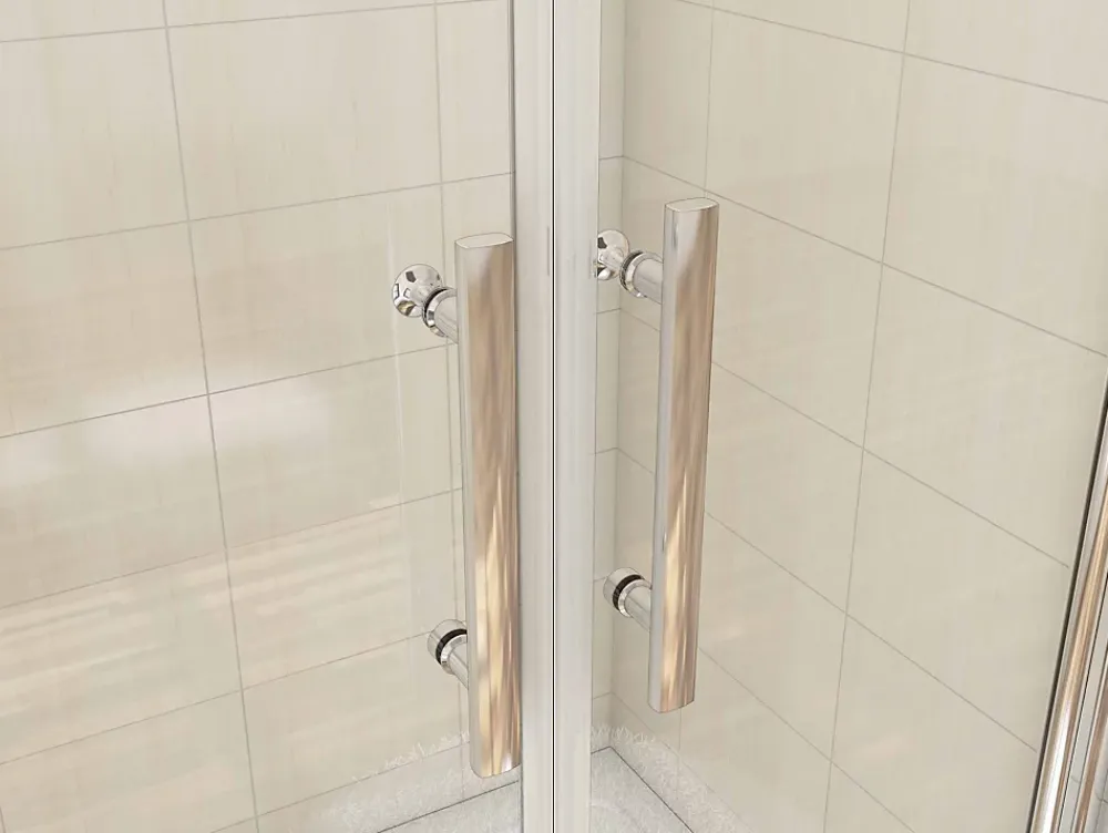 AICA Sanitaire Porte de douche battante 85cm en verre anticalcaire Porte de douche Hauteur 187cm