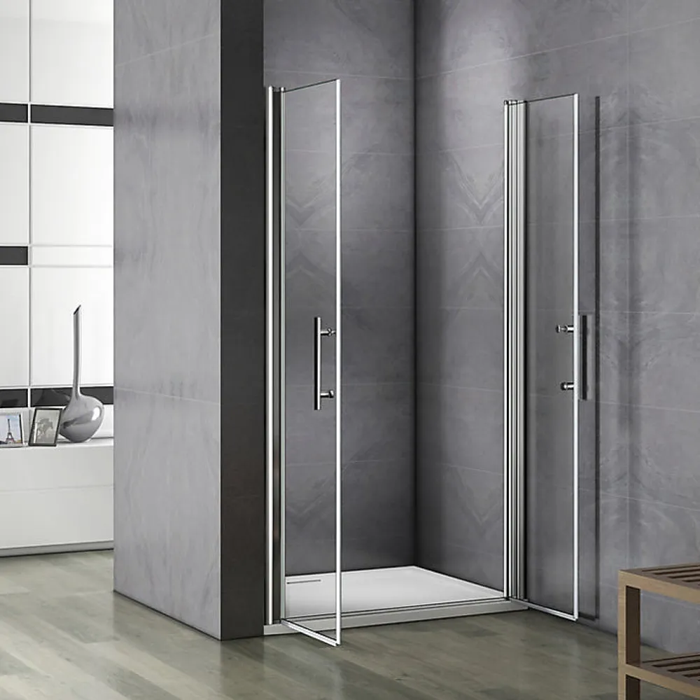 Porte De Douche|AICA Sanitaire Porte De Douche Battante 100x197cm Porte De Douche Installation En Niche Ouverte Vers L'intérieur Ou L'extérieur