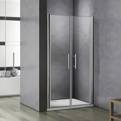 AICA Sanitaire Porte De Douche Battante 105x197cm Porte De Douche Installation En Niche Ouverte Vers L'intérieur Ou L'extérieur