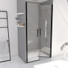 Porte De Douche|Galedo Porte de douche battante noir Saloon 80cm