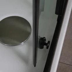 Kiamami Valentina Porte De Douche Carrée 90X90 Avec Portes Sérigraphiées Et Profilés Noirs - City