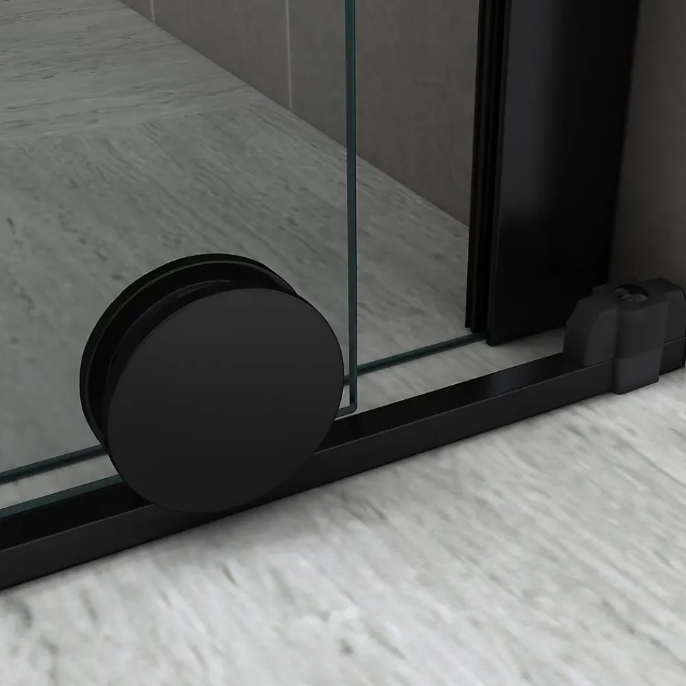 Porte De Douche|Saniverre Porte de douche coulissante NAPOLIBLACK H.200 x L. 170 cm verre transparent 8 mm -
