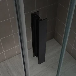 Porte De Douche|Saniverre Porte de douche coulissante NAPOLIBLACK H.200 x L. 170 cm verre transparent 8 mm -