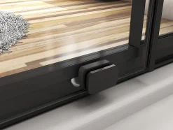 AICA Sanitaire Porte de douche coulissante 140cm en verre anticalcaire porte de douche Noir mat avec l'amortisseur Hauteur 195cm