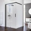 Porte De Douche|Schulte Porte de douche coulissante ouverture gauche l.120 x H.200 cm, verre transparent anticalcaire, profilé noir, Imperial