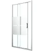 GoodHome Porte de douche coulissante l.120 x H.195 cm, bandes miroir, profilés alu chrome, Ledava