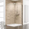 Schulte Porte de douche coulissante l.140 x H.200, verre transparent, profilé chromé, MasterClass