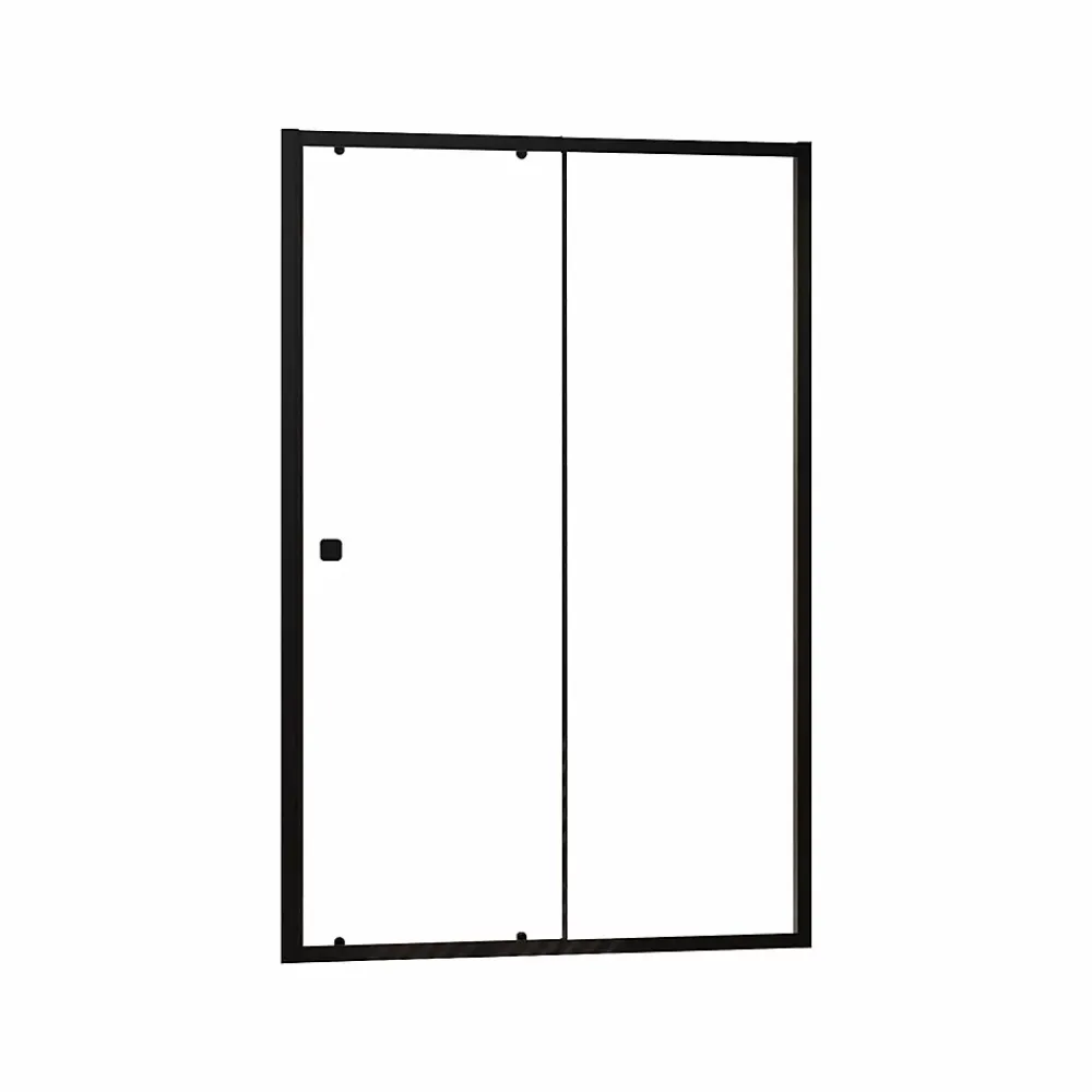Aurlane Porte de douche Coulissante Noir 100x185cm - Extensible de 98.5 à 112.5cm - BLACK SLIDE 100