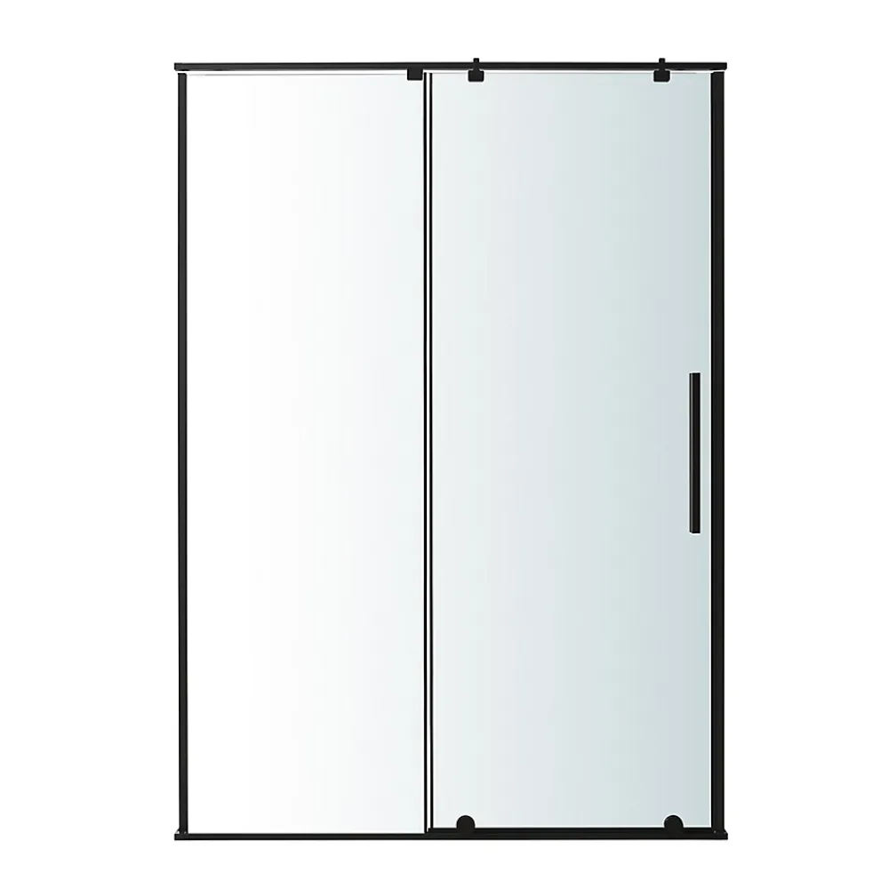 Porte De Douche|GoodHome Porte de douche coulissante Ezili transparent profilé noir 100 cm