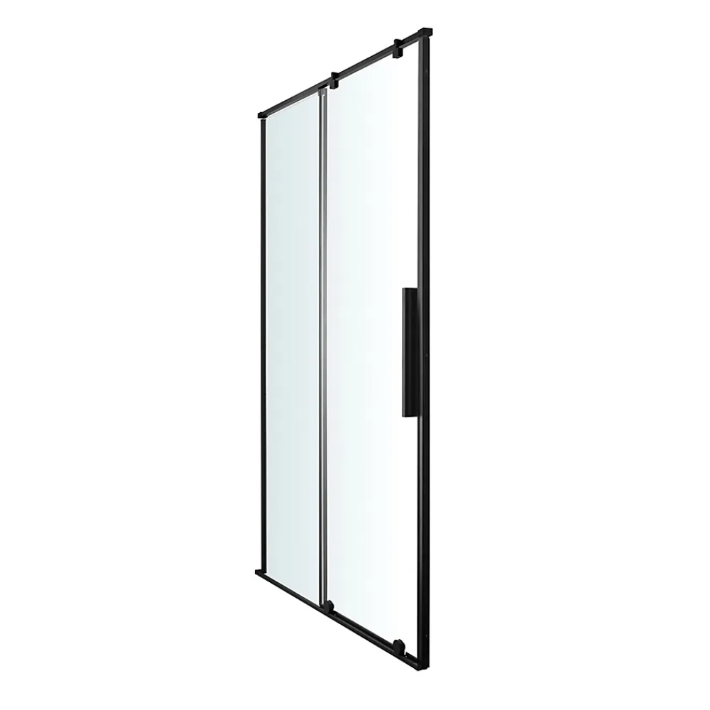 Porte De Douche|GoodHome Porte de douche coulissante Ezili transparent profilé noir 100 cm