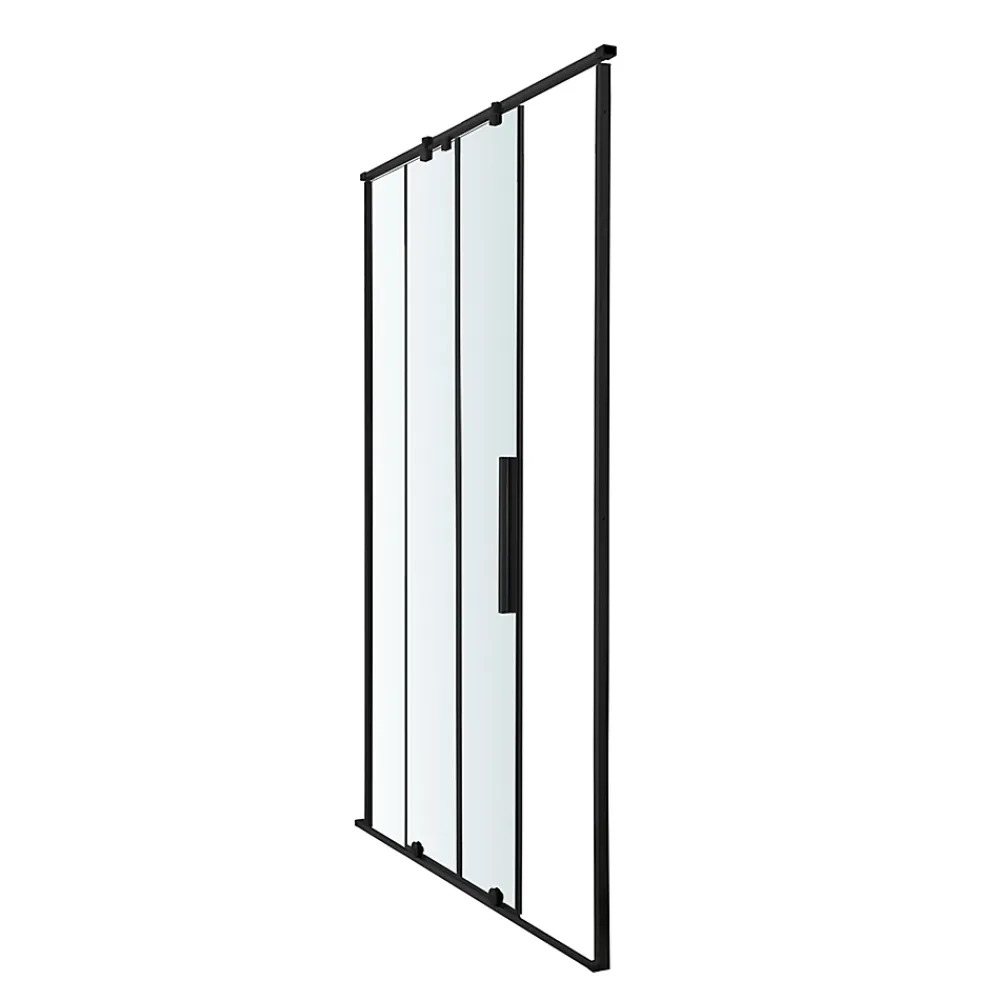 Porte De Douche|GoodHome Porte de douche coulissante Ezili transparent profilé noir 100 cm