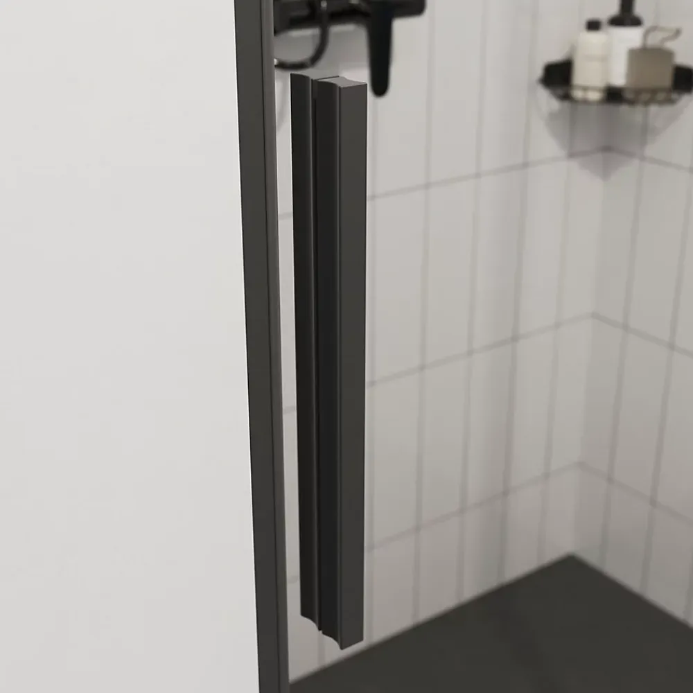 Porte De Douche|GoodHome Porte de douche coulissante Ezili transparent profilé noir 100 cm