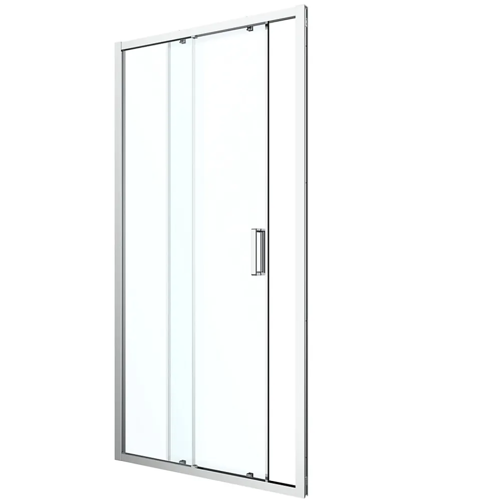 Porte De Douche|GoodHome Porte de douche coulissante l.120 x H.195 cm, verre transparent, profilés alu chrome, Ledava
