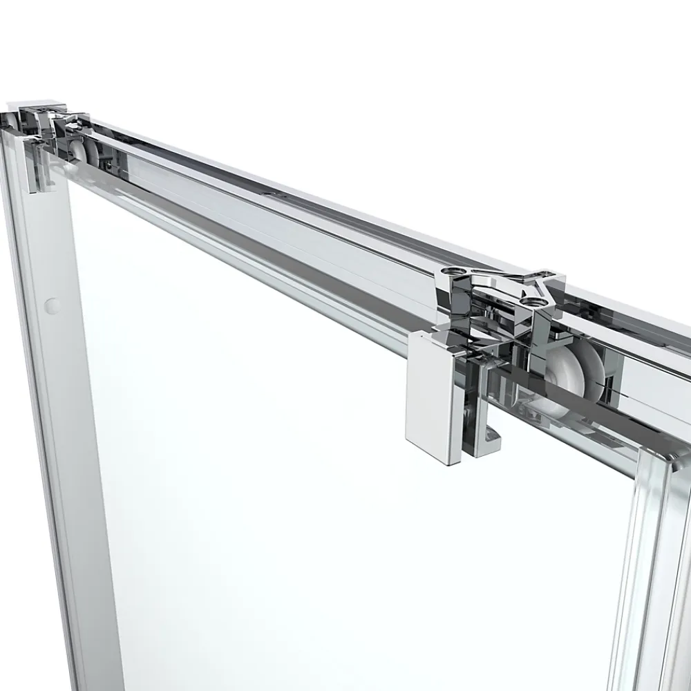 Porte De Douche|GoodHome Porte de douche coulissante l.120 x H.195 cm, verre transparent, profilés alu chrome, Ledava