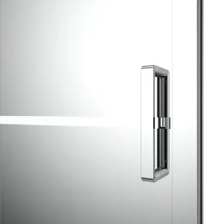 GoodHome Porte de douche coulissante l.140 x H.195 cm, bandes miroir, profilés alu chrome, Ledava